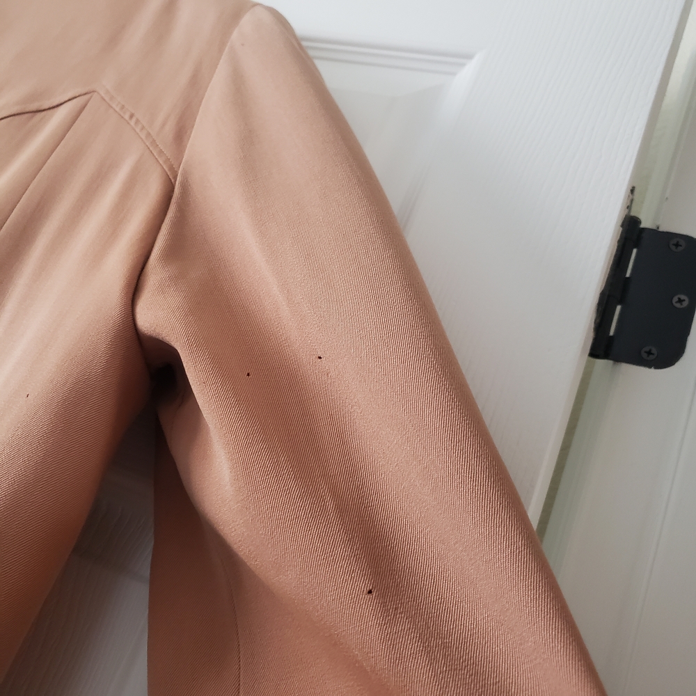 1940s 1950s Vintage Wool Camel Tan Longsleeve Car Swing Coat Lucite Button #28 - Picture 15 of 16